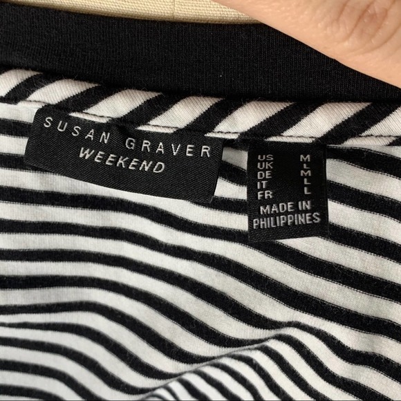 Susan Graver Weekend Wide Neck Striped Tee - Picture 3 of 4